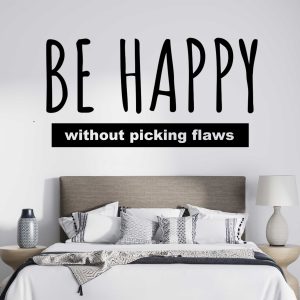 Motivational Quotes Wall Decal - Be Happy Every Day Inspirational Sticker - Positive Daily Affirmation Art