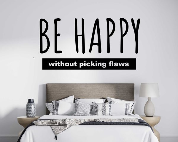 Motivational Quotes Wall Decal - Be Happy Every Day Inspirational Sticker - Positive Daily Affirmation Art