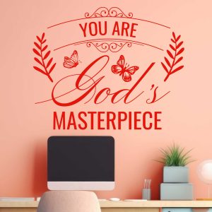 Inspirational Quotes Wall Art - You Are God's Masterpiece Motivational Print - Positive Self-Worth Decor
