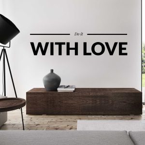 Motivational Quotes Wall Art - Do It With Love Inspirational Decal - Positive Home Decor for Living Room or Office