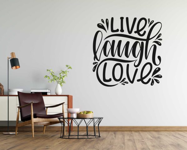 Positive Quotes Wall Decal - Live Laugh Love Inspirational Sticker - Motivational Home and Living Art
