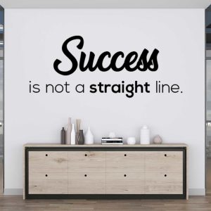 Success is not a straight line, Motivational quotes, Positive Inspirational quotes,  Office Quote Wall Art decal