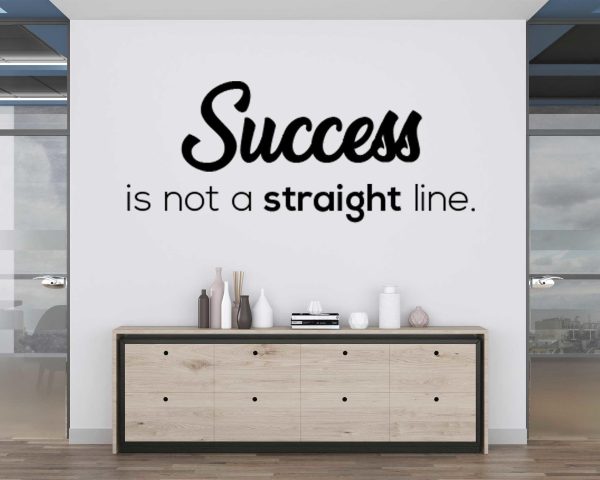 Success is not a straight line, Motivational quotes, Positive Inspirational quotes,  Office Quote Wall Art decal