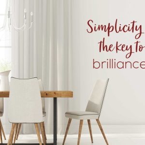 Inspirational Quotes Wall Art - Simplicity Is Key to Brilliance Motivational Decal - Office Wall Sticker WD772