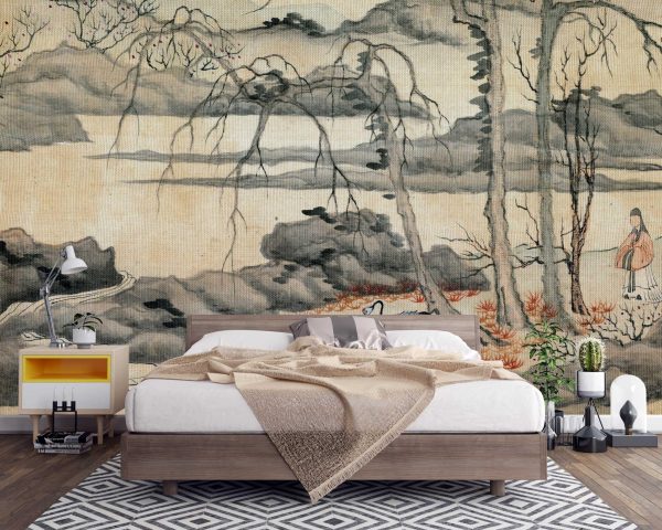 Ancient Chinese Painting Watercolor Wall Mural Traditional Art History Cultural Masterpiece | Peel and Stick Wallpaper