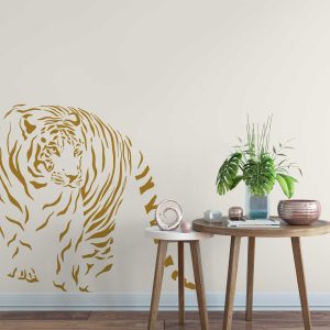 Roaring Tiger Wall Decal - Jungle Animal Sticker for Nursery Decor, Peel and Stick Tiger Wall Art, Wildlife Theme Kids Room Decoration