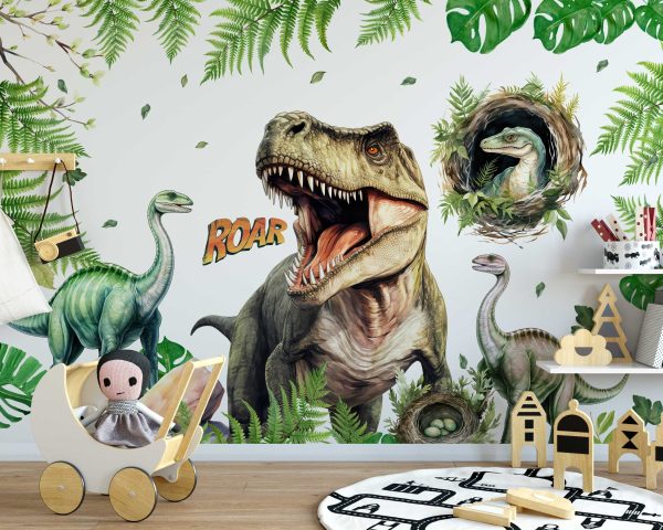 Dinosaur Wall Decal for Boys Room - Kids Wall Decal - Removable Dinosaur Wall Stickers - Bring Prehistoric Excitement to Your Kids Nursery