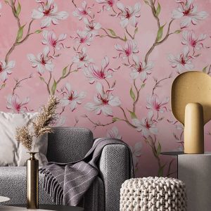 Floral Blossom Wallpaper - Nature-Inspired Floral Pattern for Aesthetic Wall Decor, Vintage Botanical Theme