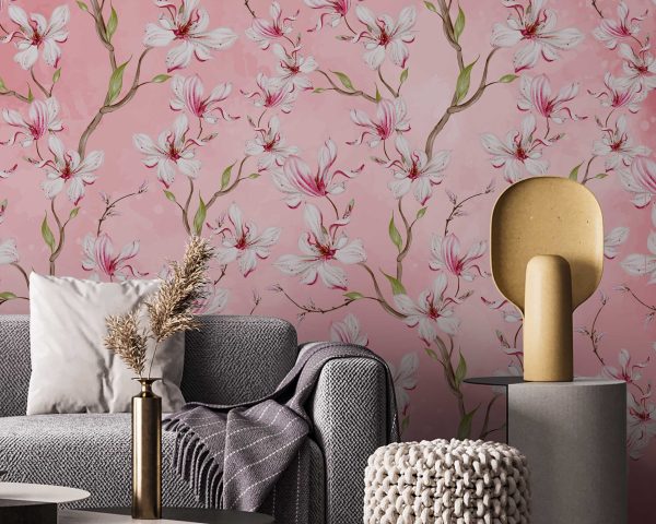 Floral Blossom Wallpaper - Nature-Inspired Floral Pattern for Aesthetic Wall Decor, Vintage Botanical Theme