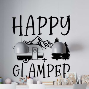 Happy Glamper Inspirational Quote Decal - Motivational Vinyl Sticker for Wall Decor, Positive Affirmation Office Art, Daily Inspiration