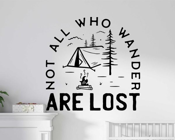 Not All Who Wander Are Lost Vinyl Wall Decal - Inspirational Quote Sticker for Office Decor & Home, Motivational Decal for Daily Inspiration