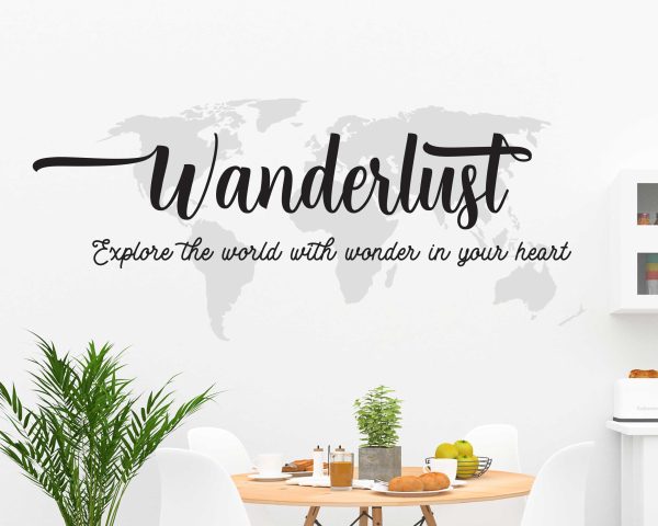 Wanderlust Motivational Quote Sticker | Inspirational Vinyl Decal for Wall Art & Office Decor, Home Office Inspiration with Positive Vibes