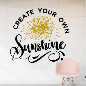 Create Your Sunshine - Inspirational Decals for Daily Motivation, Positive Vibes | Quote Stickers, Vinyl Wall Decals for Office & Home Decor