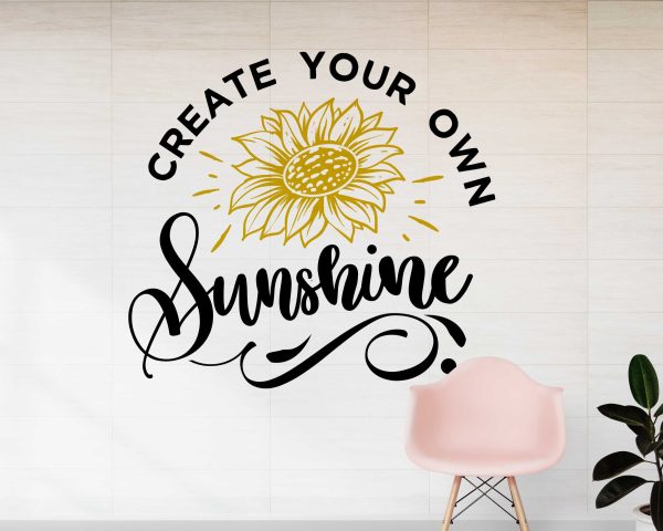 Create Your Sunshine - Inspirational Decals for Daily Motivation, Positive Vibes | Quote Stickers, Vinyl Wall Decals for Office & Home Decor