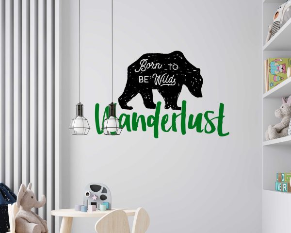 Born to be Wild Wanderlust, Motivational Vinyl Decal Sticker, Inspirational Quotes for Office, Home Decor, Positive Daily Inspiration