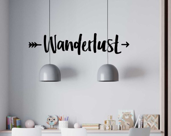 Wanderlust Inspirational Decals, Quote Stickers for Daily Motivation, Vinyl Wall Art Decor | Office Inspiration