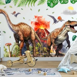 Dinosaur Wall Decal Big Set - Jurassic Dinosaur Wall Stickers for Boys Room - Kids Wall Sticker - Dinosaur Decor Adventure to Your Space