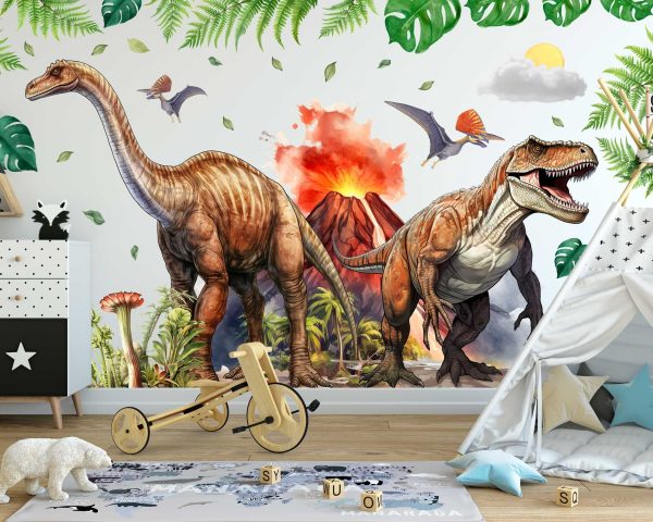 Dinosaur Wall Decal Big Set - Jurassic Dinosaur Wall Stickers for Boys Room - Kids Wall Sticker - Dinosaur Decor Adventure to Your Space