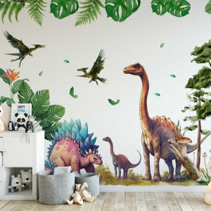 Removable Dinosaur Wall Decals - Transform Your Boys Room into a Prehistoric Adventure Zone - Kids Wall Decor - Dinosaur Wall Stickers