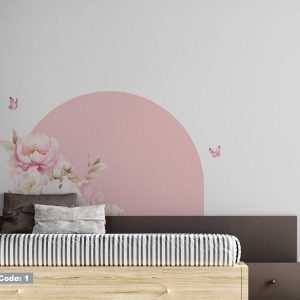 Watercolor Flower Wall Stickers - Peel and Stick Peony Bedroom Decor - Floral Home Decor Wall Art for Home Decor