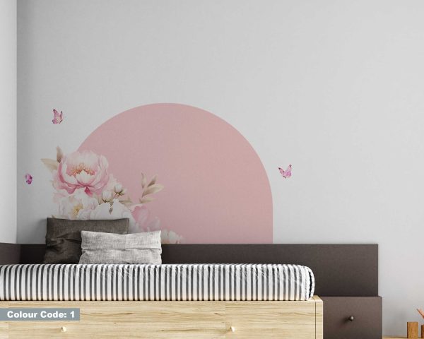 Watercolor Flower Wall Stickers - Peel and Stick Peony Bedroom Decor - Floral Home Decor Wall Art for Home Decor