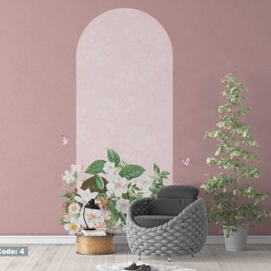 Modern Boho Wall Decal - Watercolor Flowers Wall Art for Home Decor - Arch Sticker for Wall Decoration