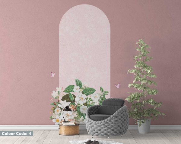 Modern Boho Wall Decal - Watercolor Flowers Wall Art for Home Decor - Arch Sticker for Wall Decoration