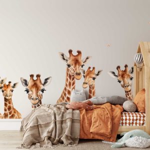 Giraffe Wall Sticker Safari Nursery Decor - Safari Baby Shower Gift & Nursery Wall Art - Safari Animals Wall Sticker for Safari Nursery