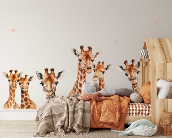 Giraffe Wall Sticker Safari Nursery Decor - Safari Baby Shower Gift & Nursery Wall Art - Safari Animals Wall Sticker for Safari Nursery