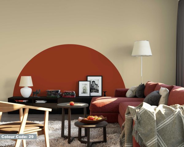 Boho Half Circle Wall Decor Sticker for headboard - Premium Fabric Decal for Minimalistic Interior - Peel and Stick Removable Wall Decal