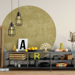 Textured Boho Circle Wall Sticker - Premium Fabric Decal for Minimalistic Interior, Peel and Stick Removable Design