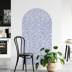 Willow Bough William Morris Boho Arch Wall Decor - Premium Fabric Sticker for Elegant Minimalist Interior, Peel and Stick Removable Decal