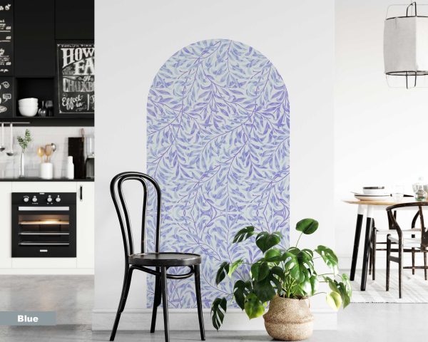 Willow Bough William Morris Boho Arch Wall Decor - Premium Fabric Sticker for Elegant Minimalist Interior, Peel and Stick Removable Decal
