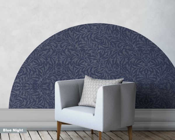 Willow Bough William Morris Half Circle Wall Decor - Elevate Your Space with Premium Fabric Sticker for Bed Base, Peel & Stick Removable