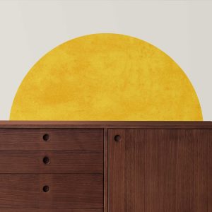 Boho Textured Half Circle Wall Decor Sticker - Premium Fabric Decal for Bed Base, Peel and Stick Removable Design