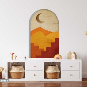 Boho Arches Wall Decal - Mountain View Mid Century Modern Arch Wall Sticker - Stylish Boho Wall Art for Home & Office Decor