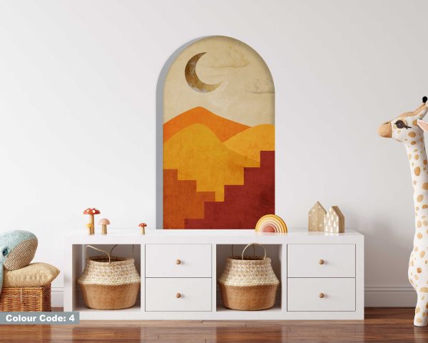 Boho Arches Wall Decal - Mountain View Mid Century Modern Arch Wall Sticker - Stylish Boho Wall Art for Home & Office Decor