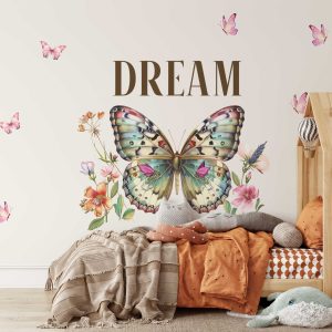 Butterfly Wall Sticker for Kids Room - Nursery Wall Decal Girls Bedroom Decal - Baby Room Decor & Birthday Gift Playroom Sticker Wall Decal