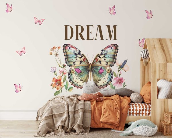 Butterfly Wall Sticker for Kids Room - Nursery Wall Decal Girls Bedroom Decal - Baby Room Decor & Birthday Gift Playroom Sticker Wall Decal