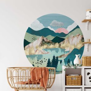 Boho Circle Wall Sticker - Geometric Boho Wall Decals for Stylish Home Decor - Modern Boho Wall Art & Aesthetic Wall Decal