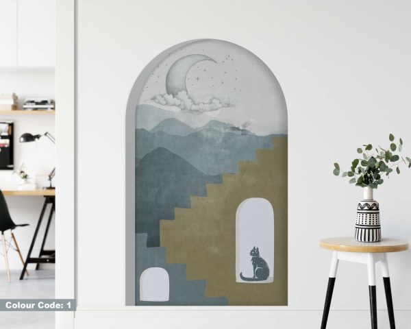 Modern Boho Arches Wall Decal - Mid Century Modern Arch Wall Sticker - Stylish Boho Wall Art for Home & Office Wall Decoration