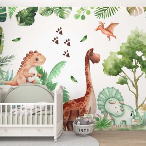 Dinosaur Nursery Wall Sticker - Tree Wall Sticker Baby Room Decor & Nursery Wall Art - Kids Room Dinosaur Wall Decal