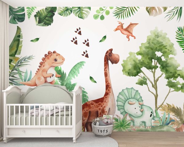 Dinosaur Nursery Wall Sticker - Tree Wall Sticker Baby Room Decor & Nursery Wall Art - Kids Room Dinosaur Wall Decal