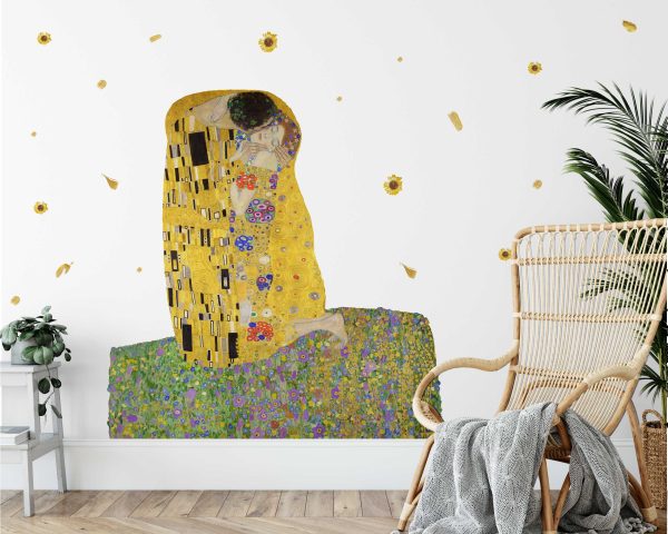 The Kiss by Gustav Klimt Wall Sticker - Iconic Art Decal, Removable Wall Art for Living Room & Bedroom