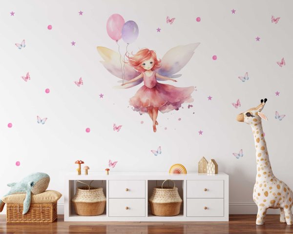 Fairy Wall Sticker for Nursery - Enchanted Forest Kids Room Decal - Cute Toddler Wall Sticker & Baby Room Decor Enchanting Birthday Gift