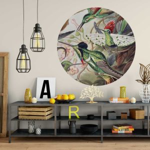Watercolor Birds Circle Wall Sticker - Nature Lovers Gift Home Decor - Wall Art for Living Room, Bedroom, or Office Decor