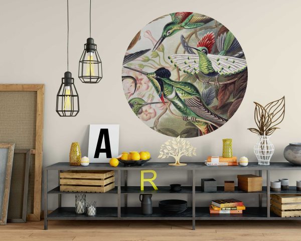 Watercolor Birds Circle Wall Sticker - Nature Lovers Gift Home Decor - Wall Art for Living Room, Bedroom, or Office Decor
