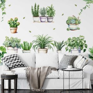 Botanical Garden Wall Sticker for Living Room decor - Nature Wall Art & Home Decor - Botanical Wall Sticker for Bedroom Decor