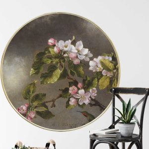 Circle Floral Blossom Wall Decal - Botanical Wall Decal, Vintage Flower Art, Home Decor, Living Room Art, Easy to Install, Elegant Wall Art