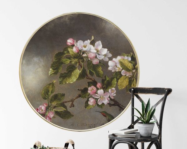 Circle Floral Blossom Wall Decal - Botanical Wall Decal, Vintage Flower Art, Home Decor, Living Room Art, Easy to Install, Elegant Wall Art